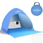 Strandmuschel Tragbar Extra Light Pop Up Zelt, Automatisches Strandzelt, 50+ UV Schutz Sonnenschutz Windschutz Campingzelt für Familien Strand Camping, Wanderausflug, Garten  